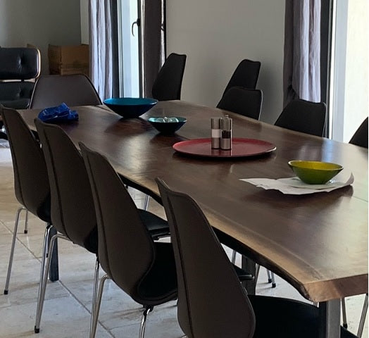 3. Dining Table - Live edge Book matched Walnut