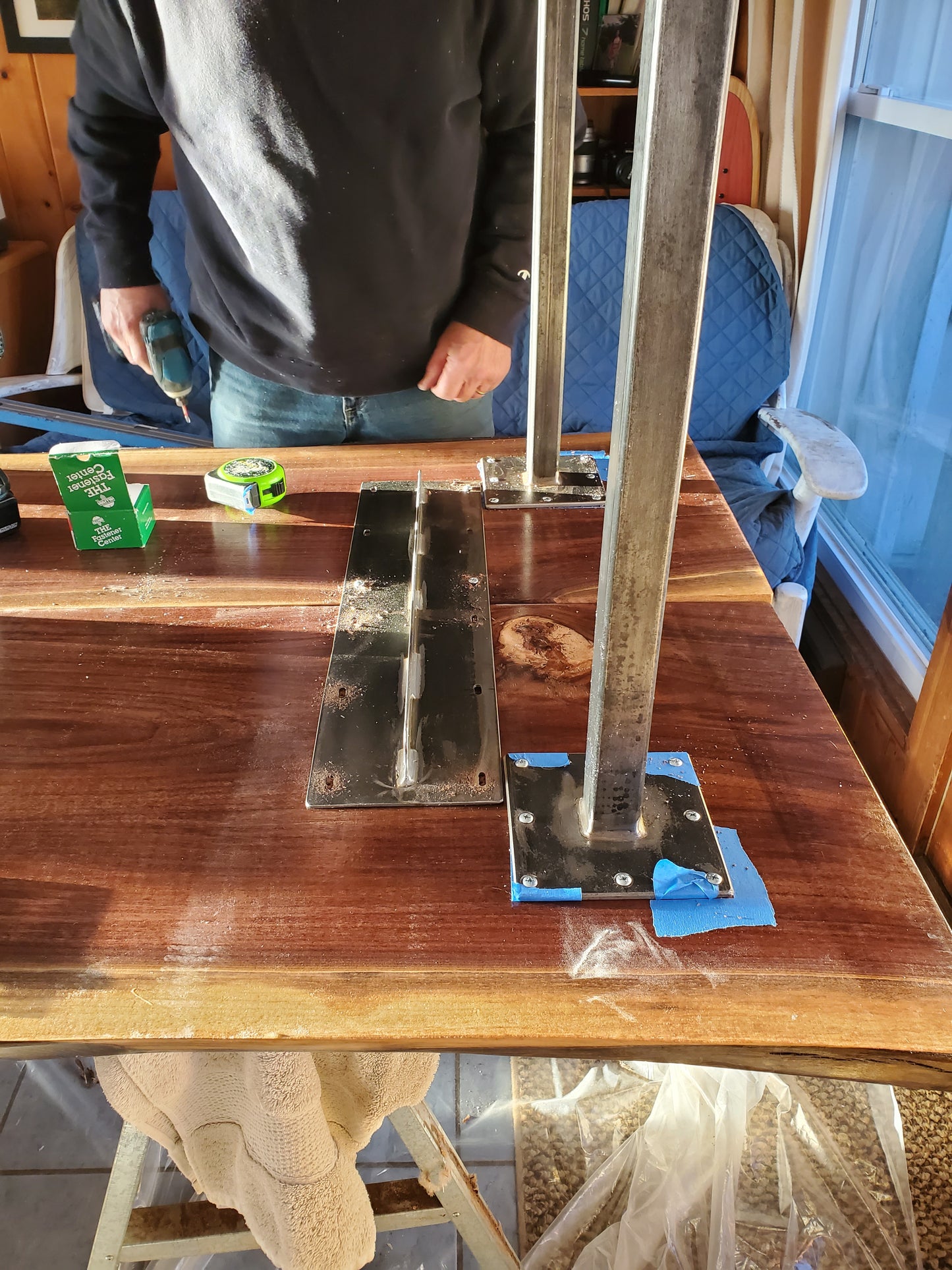 3. Dining Table - Live edge Book matched Walnut